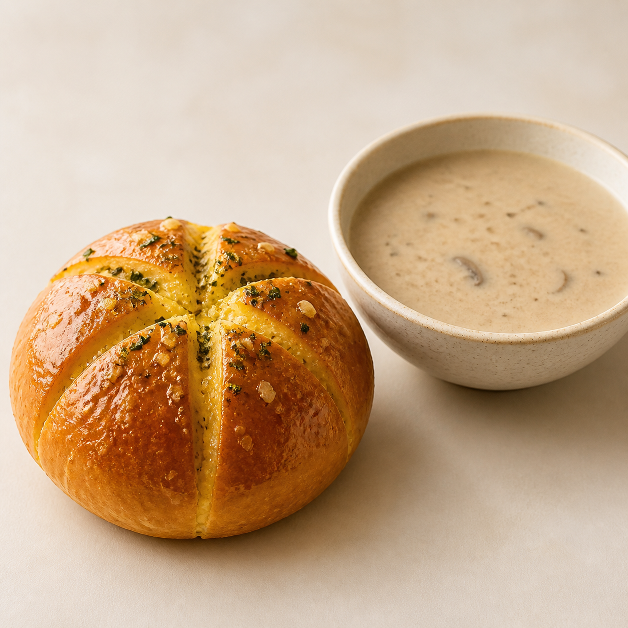 Korean Garlic Bread & Soup