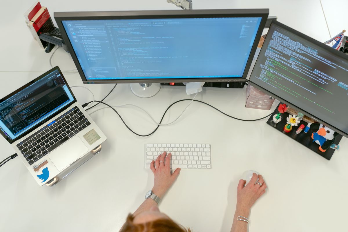 Professional working with digital technology