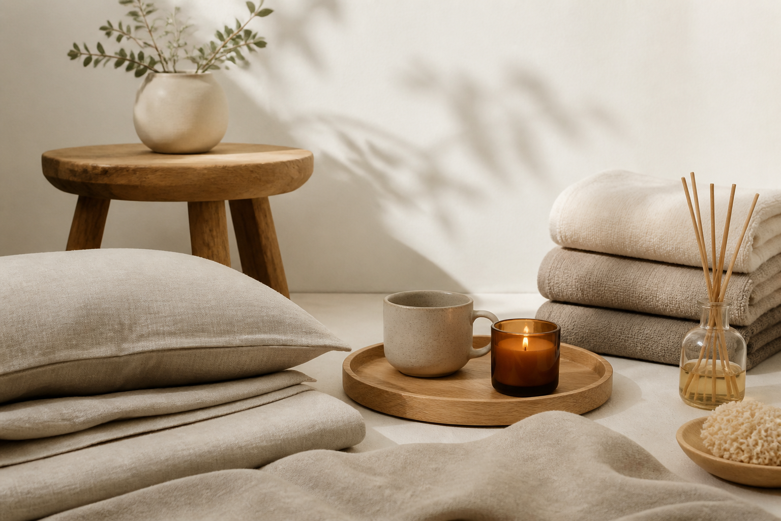 A neutral collection of home-living goods
